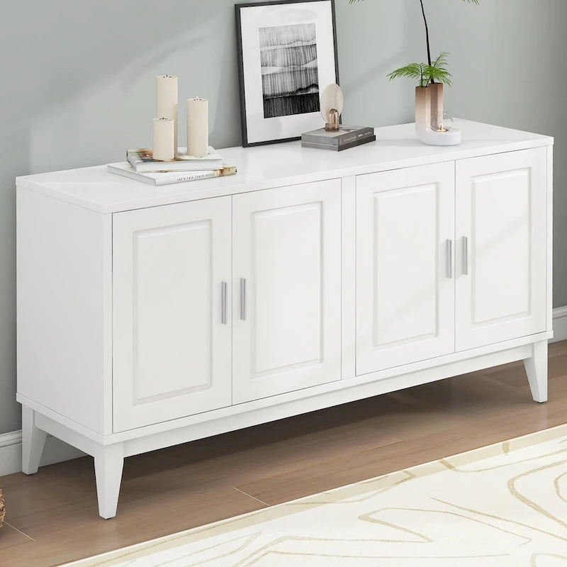 4-Door Sideboard Storage Cabinet with Door Shelf for Living Room, Two Large Cabinets with Adjustable Shelf