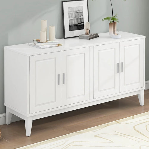 4-Door Sideboard Storage Cabinet with Door Shelf for Living Room, Two Large Cabinets with Adjustable Shelf