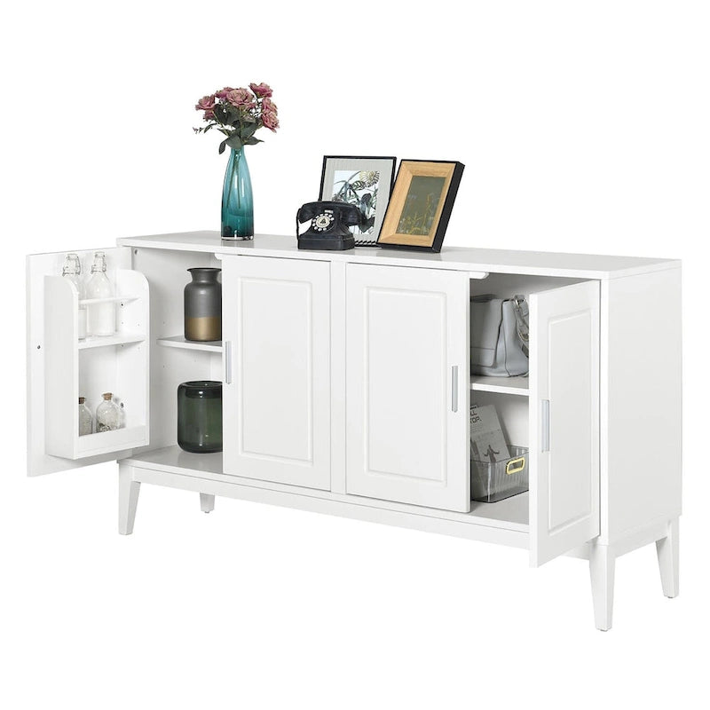 4-Door Sideboard Storage Cabinet with Door Shelf for Living Room, Two Large Cabinets with Adjustable Shelf