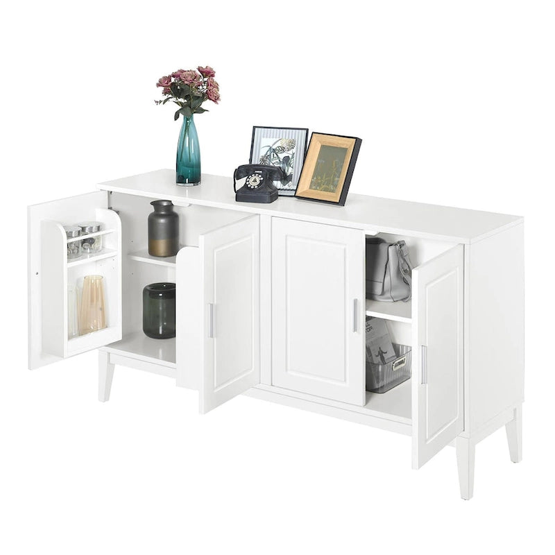 4-Door Sideboard Storage Cabinet with Door Shelf for Living Room, Two Large Cabinets with Adjustable Shelf