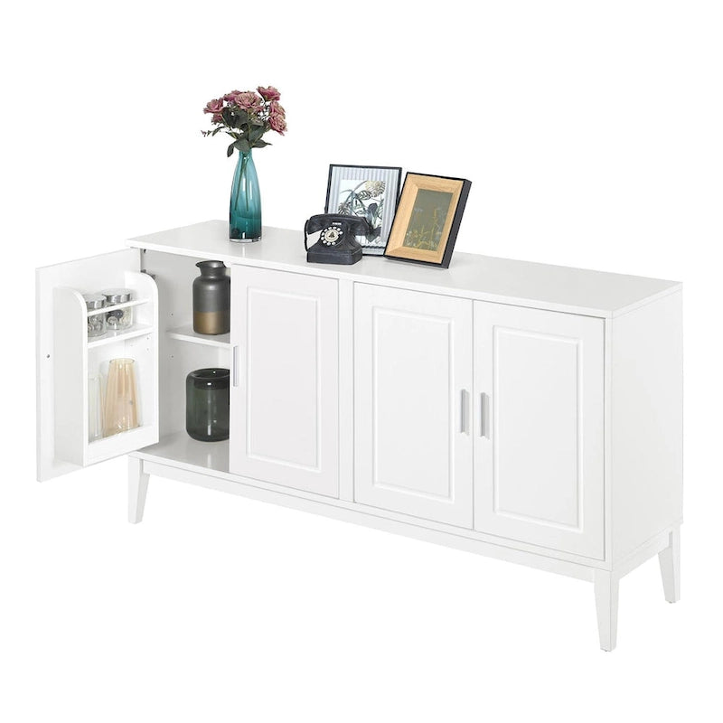 4-Door Sideboard Storage Cabinet with Door Shelf for Living Room, Two Large Cabinets with Adjustable Shelf