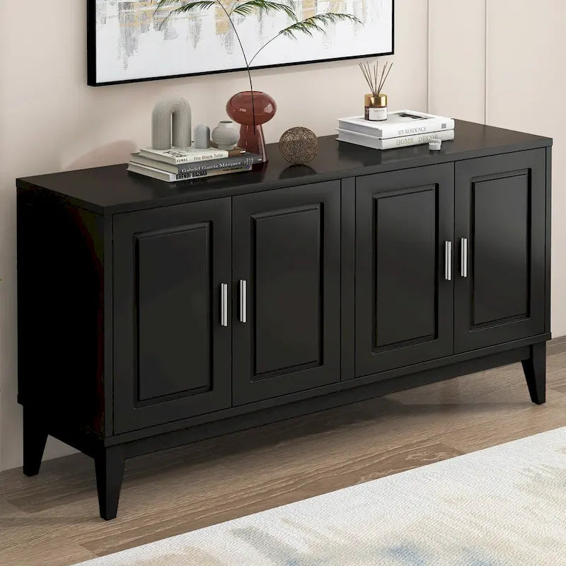 4-Door Sideboard Storage Cabinet with Door Shelf for Living Room, Two Large Cabinets with Adjustable Shelf