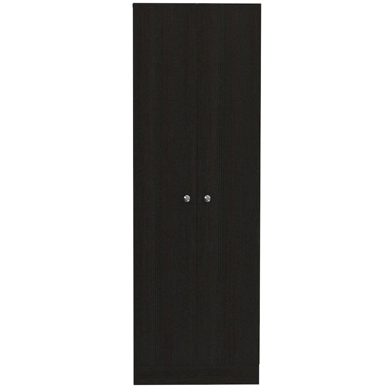 71-Inch Black Wood Pantry Storage Closet - 23.6W x 70.8H x 11.8D