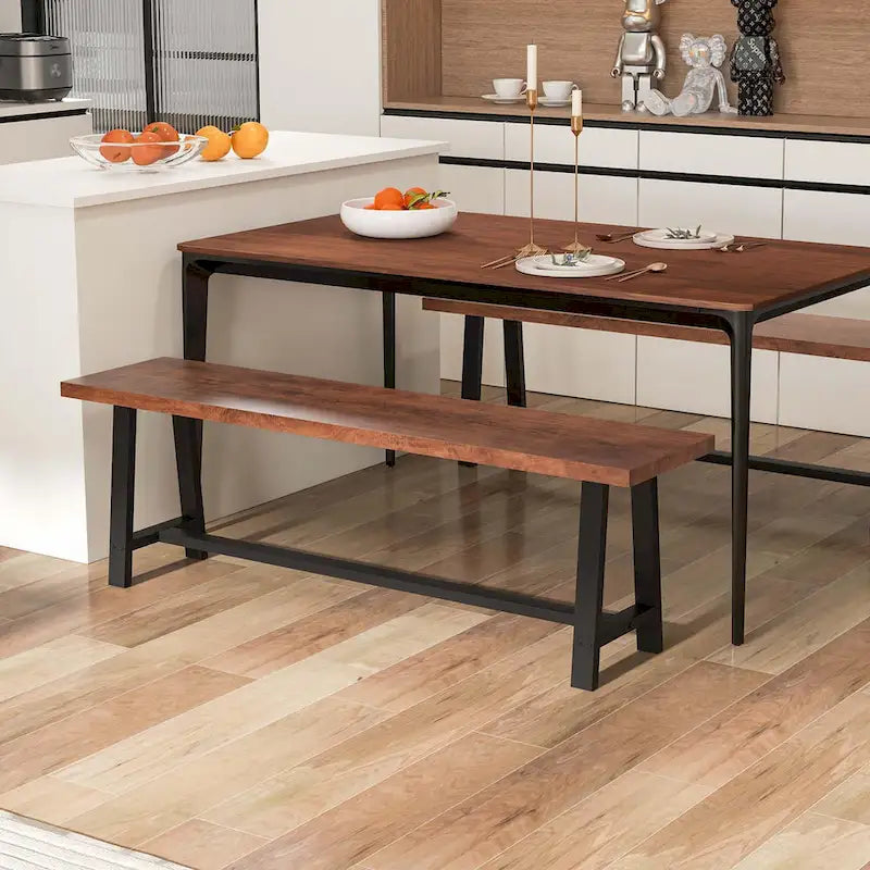 60-Inch Dining Bench for 3 People, Entryway Shoe Bench