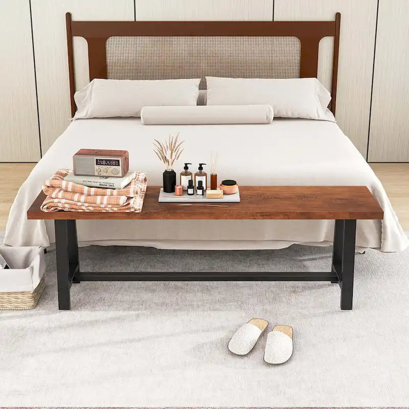 60-Inch Dining Bench for 3 People, Entryway Shoe Bench