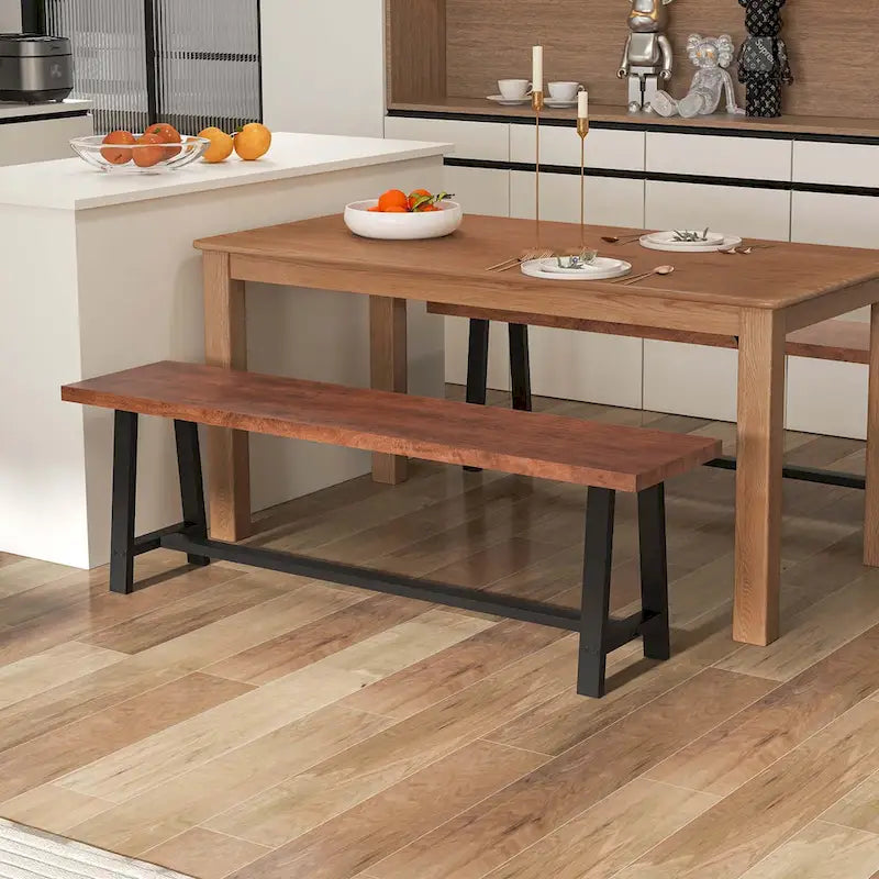 60-Inch Dining Bench for 3 People, Entryway Shoe Bench