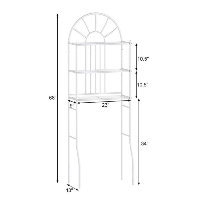 3-Shelf Over-the-Toilet Bathroom Space Saver with Towel Storage