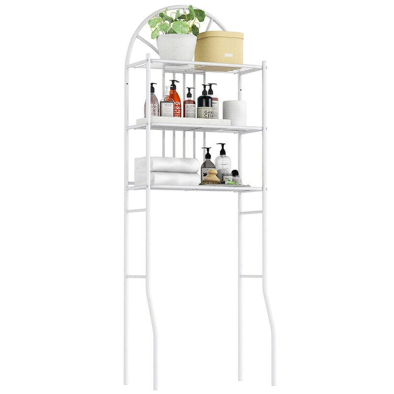 3-Shelf Over-the-Toilet Bathroom Space Saver with Towel Storage