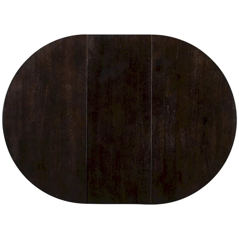 5 Piece Dining Table Set, Wooden Round Kitchen Dining Table Set with Extendable Dining Table and 4 Upholstered Dining Chairs