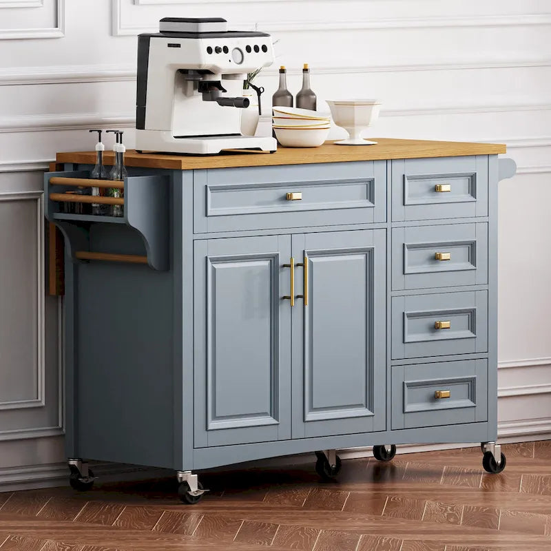 52 Kitchen Island With Drop Leaf(no include stool)