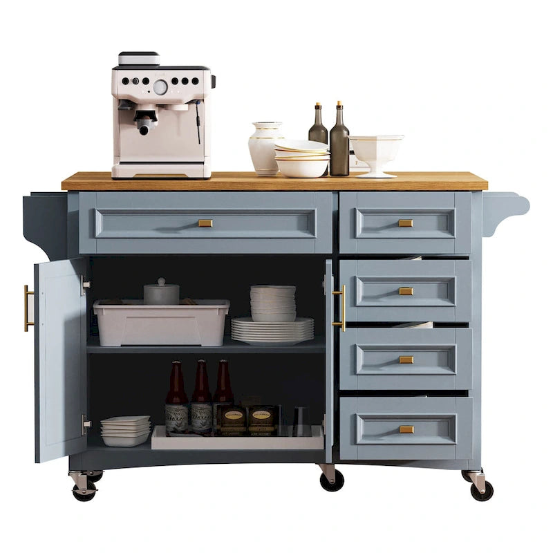 52 Kitchen Island With Drop Leaf(no include stool)