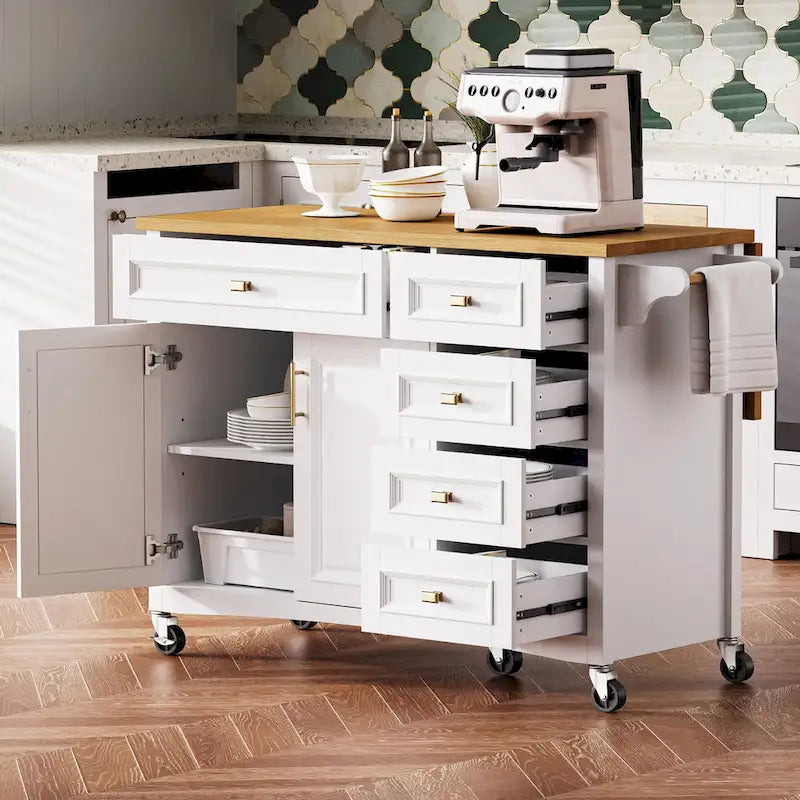52 Kitchen Island With Drop Leaf(no include stool)