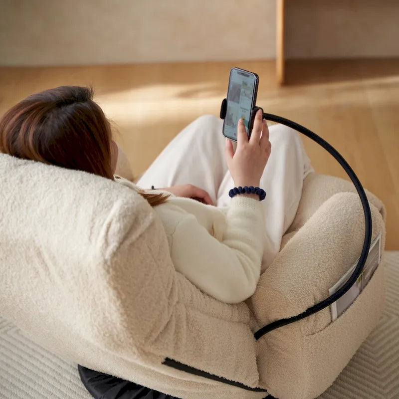 360 Swivel Manual Leisure Recliner with Phone Holder, Adjustable Headrest and Backrest