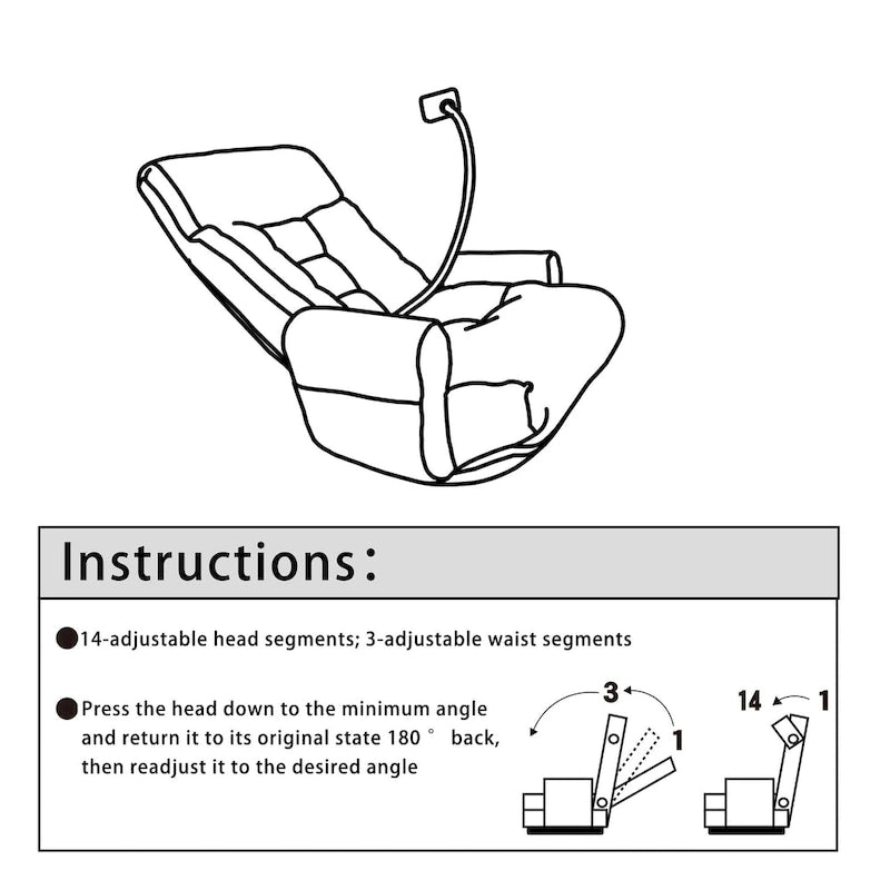 360 Swivel Manual Leisure Recliner with Phone Holder, Adjustable Headrest and Backrest