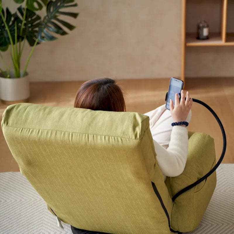 360 Swivel Manual Leisure Recliner with Phone Holder, Adjustable Headrest and Backrest