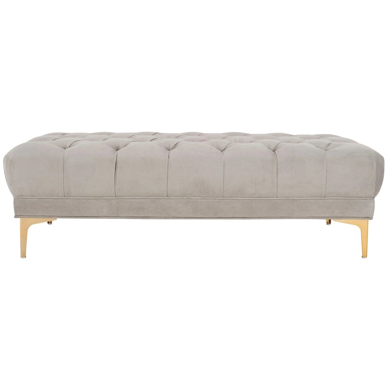 Navy & Brass Tufted Rectangular Bench - 54W x 27D x 16H