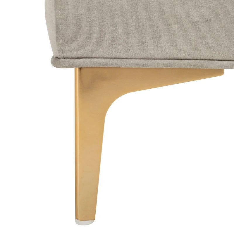 Navy & Brass Tufted Rectangular Bench - 54W x 27D x 16H