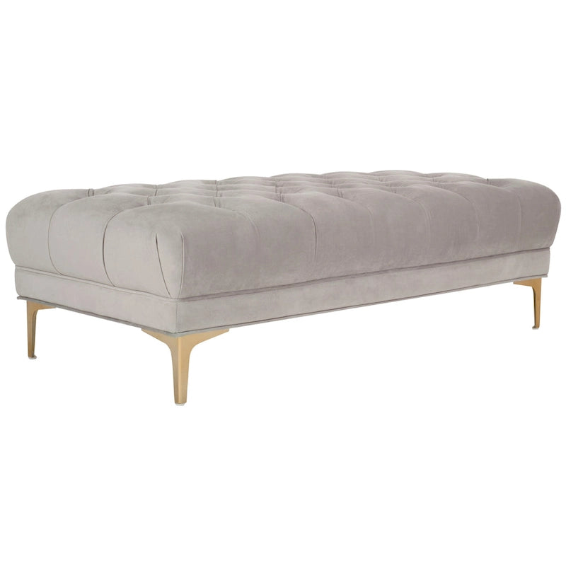 Navy & Brass Tufted Rectangular Bench - 54W x 27D x 16H