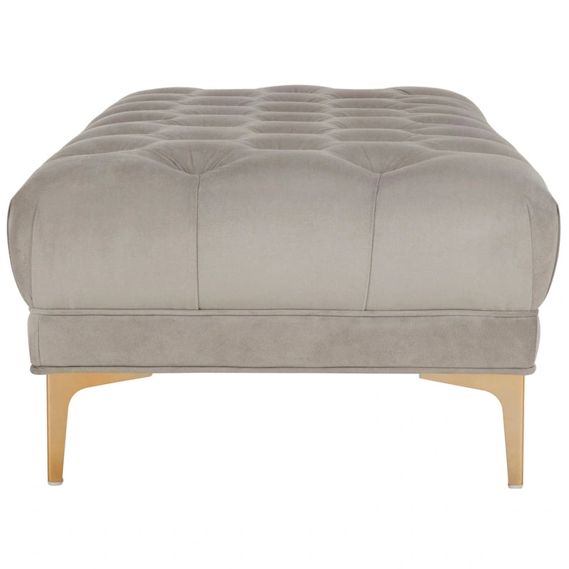 Navy & Brass Tufted Rectangular Bench - 54W x 27D x 16H