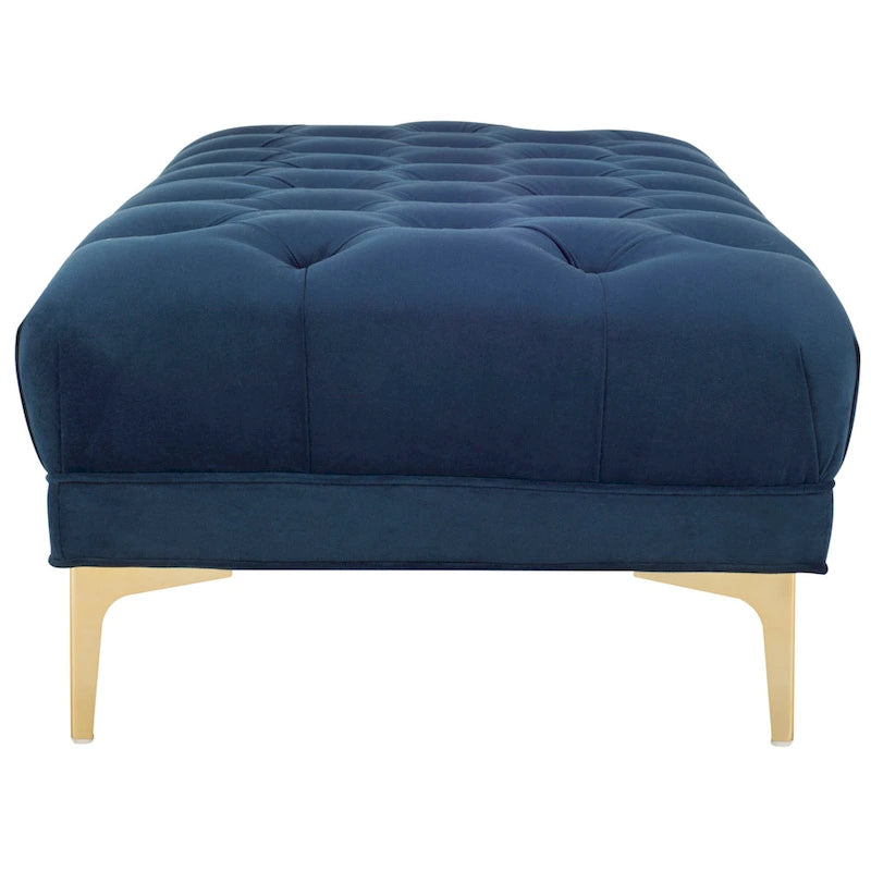 Navy & Brass Tufted Rectangular Bench - 54W x 27D x 16H
