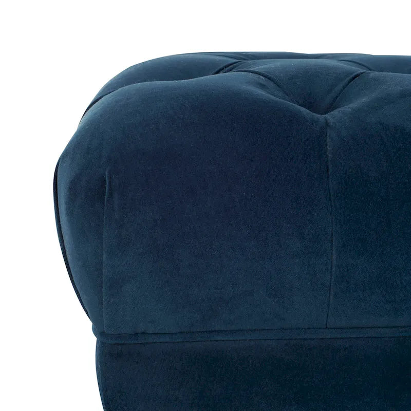 Navy & Brass Tufted Rectangular Bench - 54W x 27D x 16H