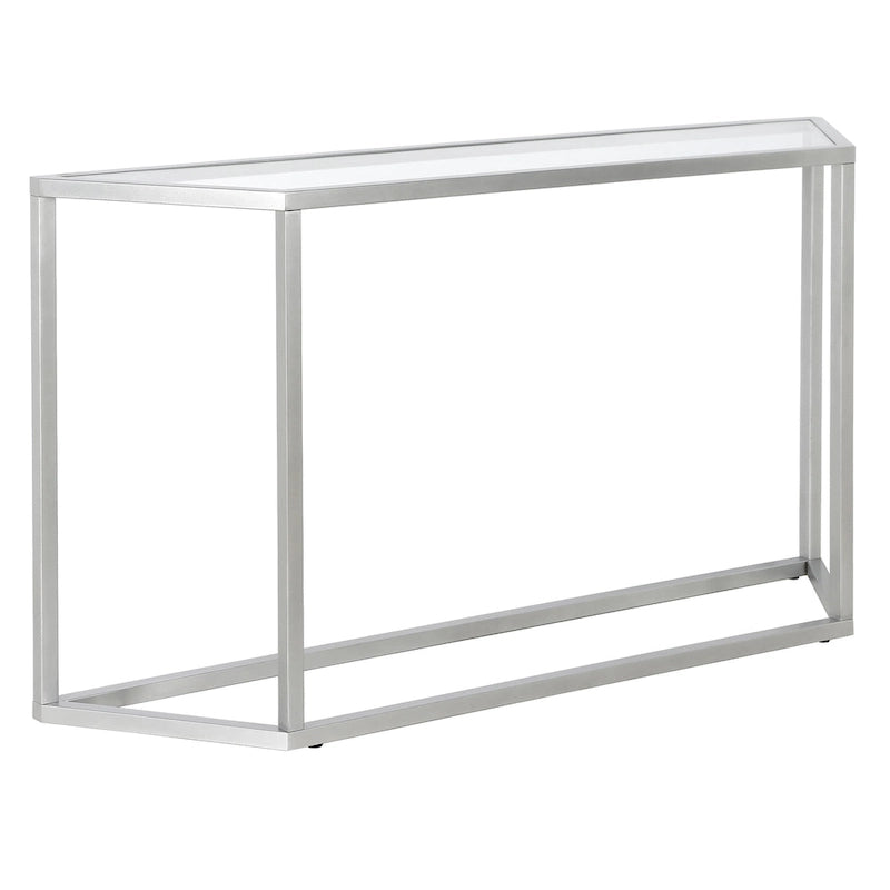55-Inch Modern Console Table with Glass Top