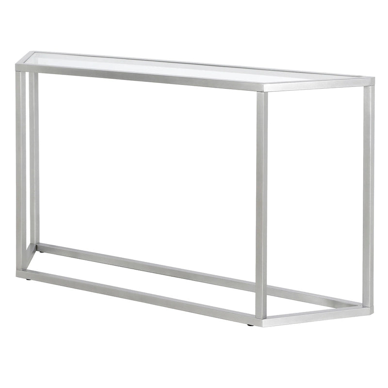 55-Inch Modern Console Table with Glass Top