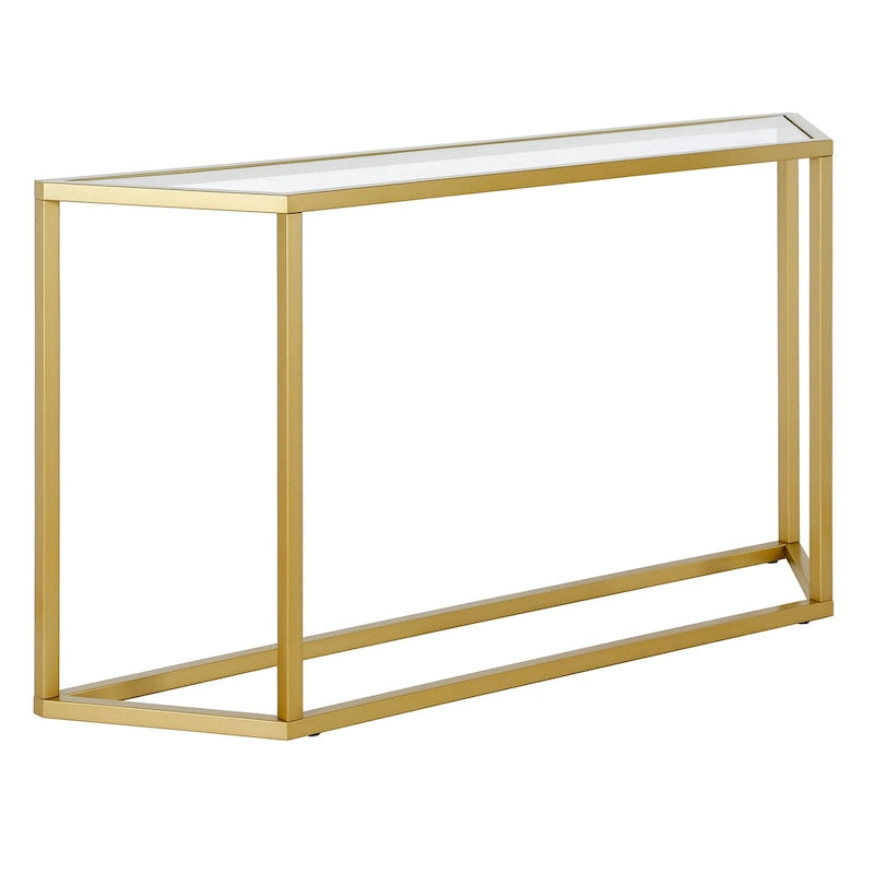 55-Inch Modern Console Table with Glass Top