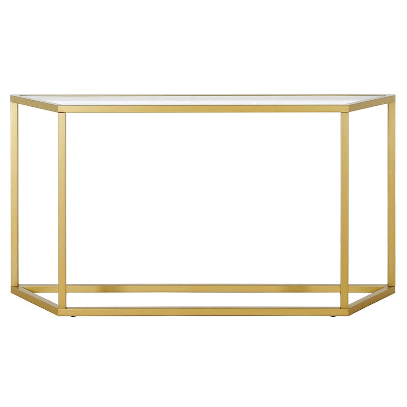 55-Inch Modern Console Table with Glass Top