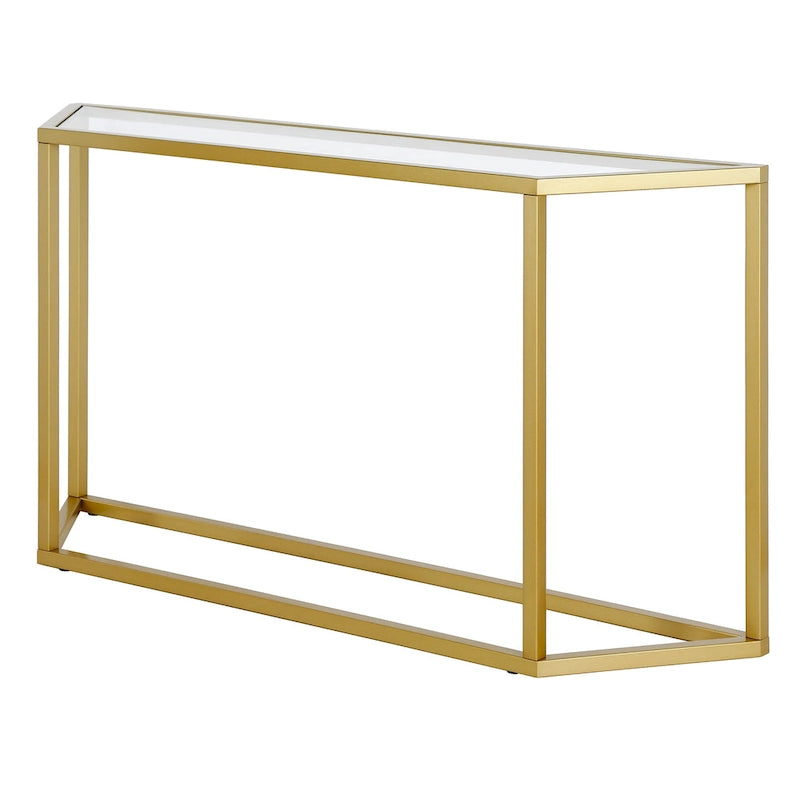 55-Inch Modern Console Table with Glass Top