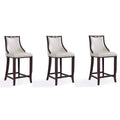 41 in. Walnut Beech Wood Bar Stool (Set of 3)