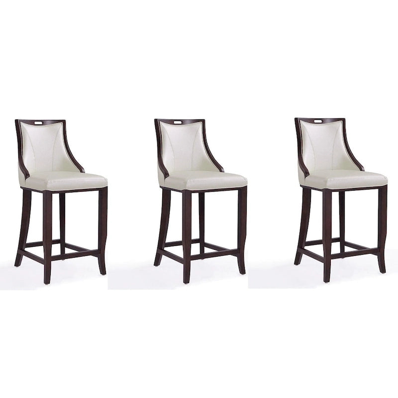 41 in. Walnut Beech Wood Bar Stool (Set of 3)