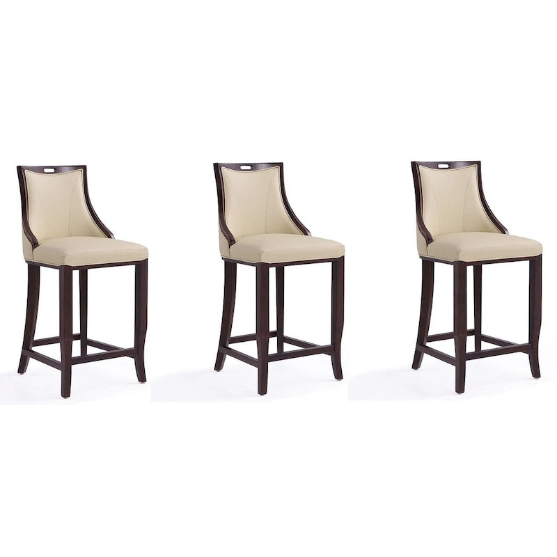 41 in. Walnut Beech Wood Bar Stool (Set of 3)