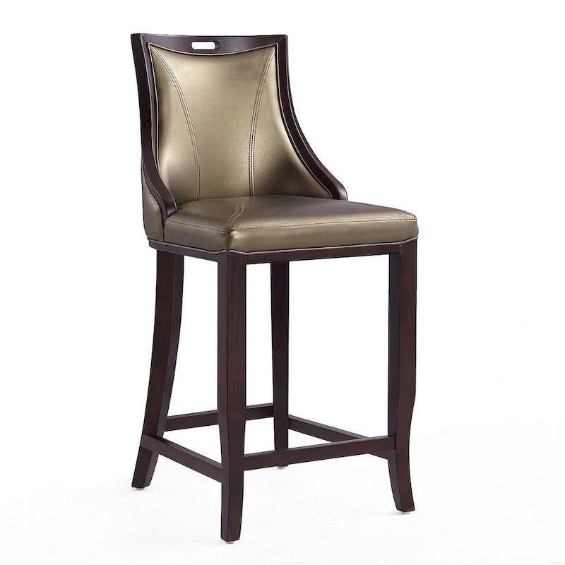 41 in. Walnut Beech Wood Bar Stool (Set of 3)