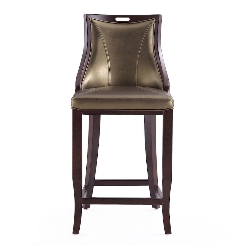 41 in. Walnut Beech Wood Bar Stool (Set of 3)