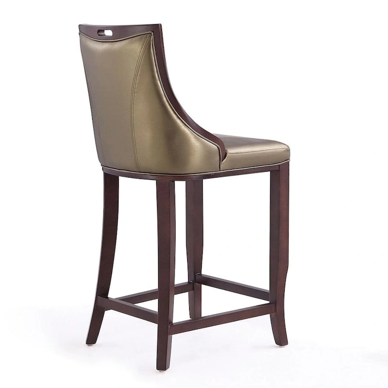 41 in. Walnut Beech Wood Bar Stool (Set of 3)