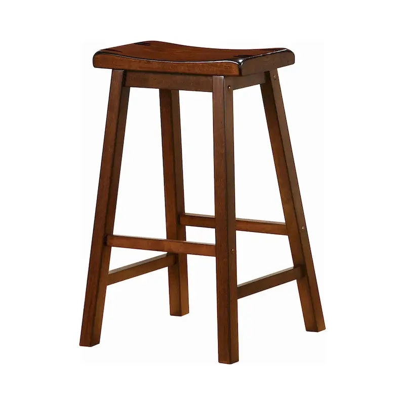 Saddle-Style Wood Bar Stools, Set of 2 - Counter or Bar Height