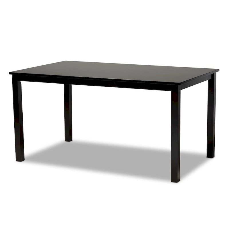 Modern Espresso Finished Wood Rectangular Dining Table