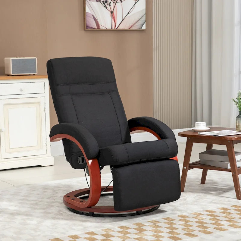 Manual Recliner Chair for Adults, Adjustable Swivel Recliner with Footrest