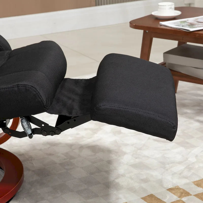 Manual Recliner Chair for Adults, Adjustable Swivel Recliner with Footrest