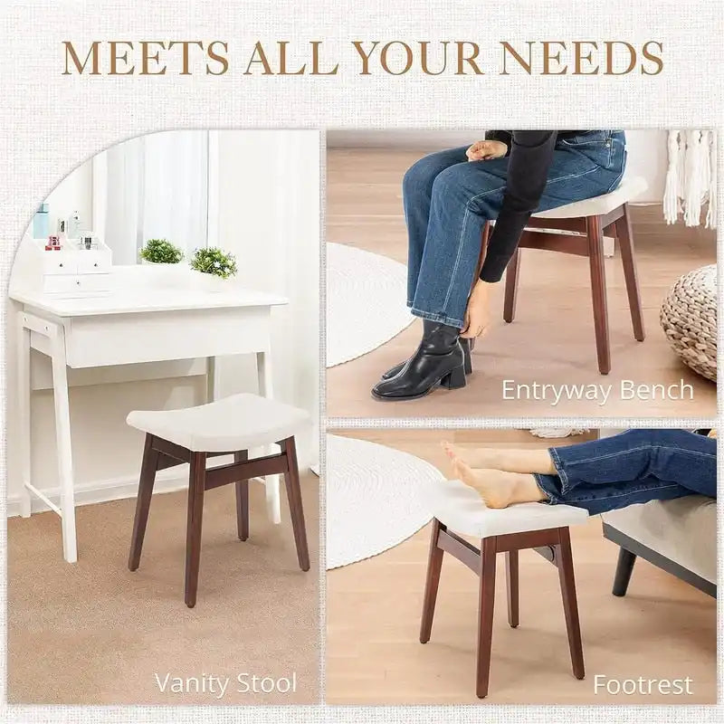 Saddle Cushion Vanity Stool