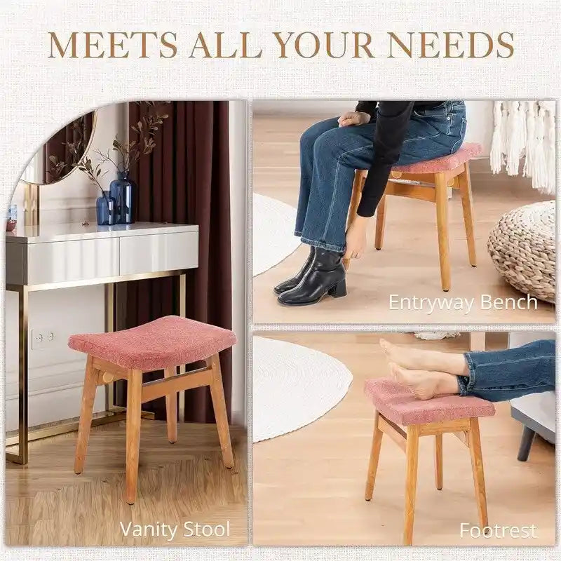 Saddle Cushion Vanity Stool