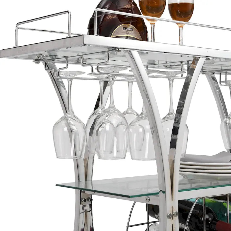 Industrial Bar Cart with Wheels