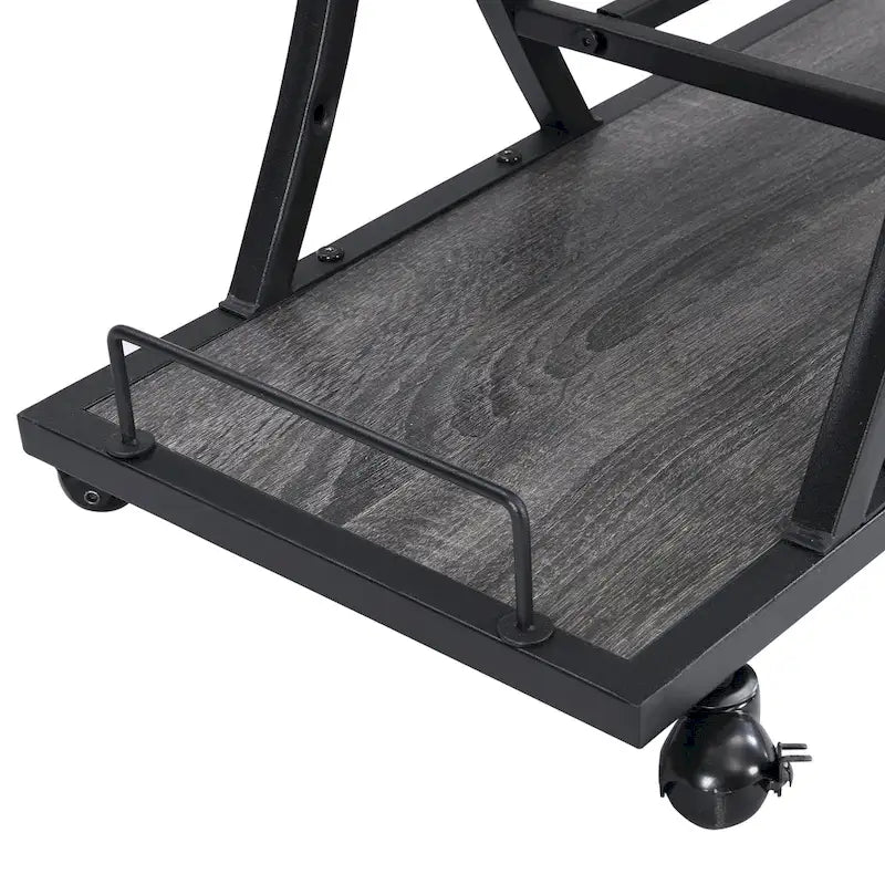 Industrial Bar Cart with Wheels