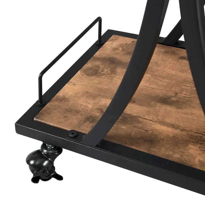 Industrial Bar Cart with Wheels