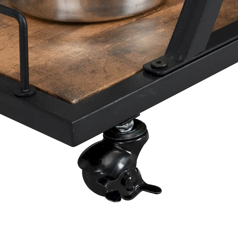 Industrial Bar Cart with Wheels