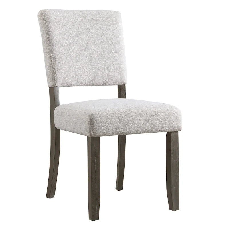 Upholstered Back Dining Chair with Wood Base, Set of 2