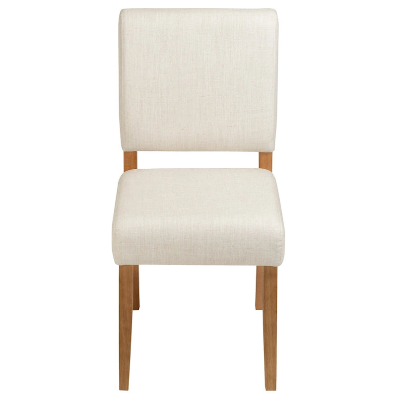 Upholstered Back Dining Chair with Wood Base, Set of 2