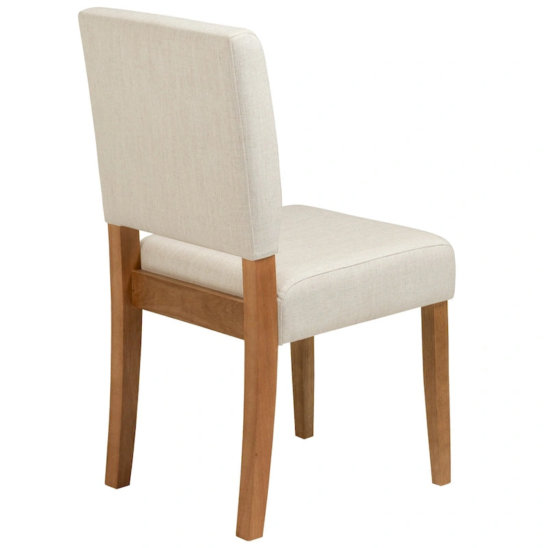 Upholstered Back Dining Chair with Wood Base, Set of 2