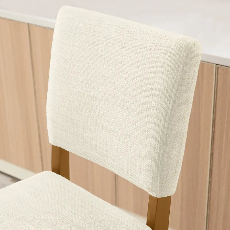 Upholstered Back Dining Chair with Wood Base, Set of 2
